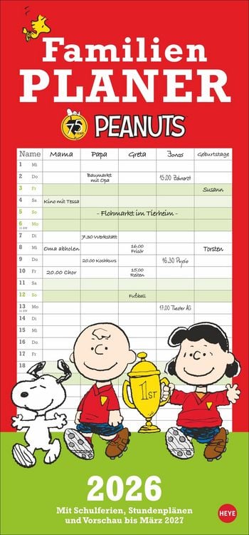 Produktbild: Peanuts Familienplaner 2026