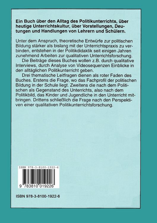 Produktbild: Der allt&auml;gliche Politikunterricht