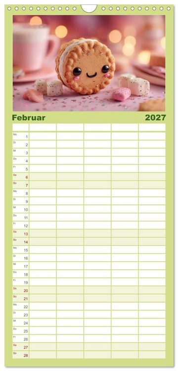 Produktbild: Familienplaner 2027 - Kawaii-Gl&uuml;cksmomente mit 5 Spalten (Wandkalender, 21 x 45 cm) CALVENDO