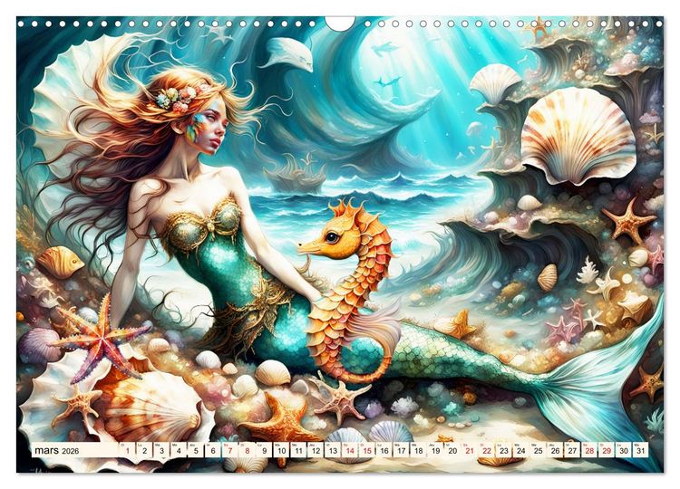 Produktbild: La muse de Pos&eacute;idon (Calendrier mural 2026 DIN A3 vertical), CALVENDO calendrier mensuel