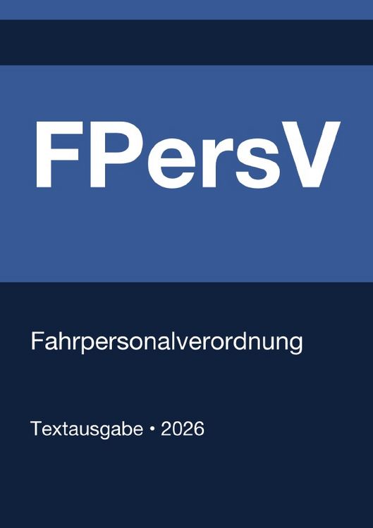 Produktbild: FPersV - Fahrpersonalverordnung (Deutschland) 2026