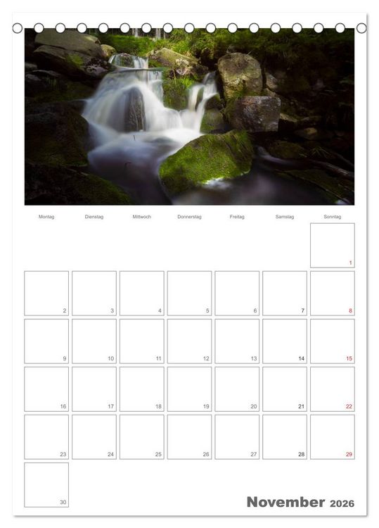 Produktbild: Harzer Wasserwelten (Tischkalender 2026 DIN A5 hoch), CALVENDO Monatskalender