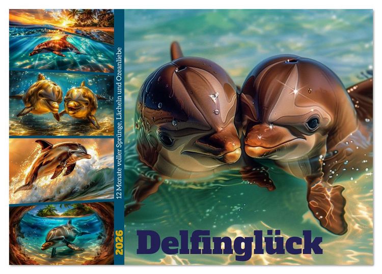 Produktbild: Delfingl&uuml;ck (Tischkalender 2026 DIN A5 quer), CALVENDO Monatskalender