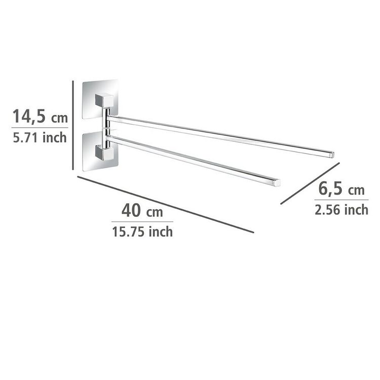 Produktbild: Turbo-Loc&reg; Edelstahl Handtuchhalter 2 Arme Quadro, rostfrei