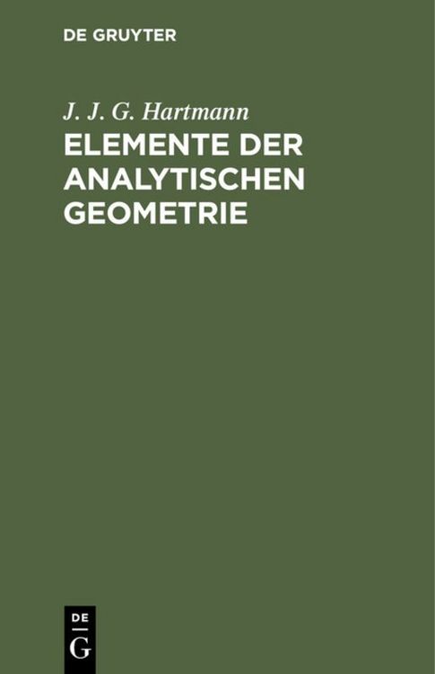 Produktbild: Elemente der analytischen Geometrie