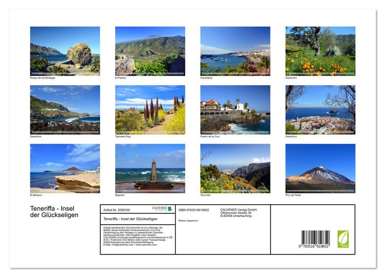 Produktbild: Teneriffa - Insel der Gl&uuml;ckseligen (hochwertiger Premium Wandkalender 2026 DIN A2 quer), Kunstdruck in Hochglanz