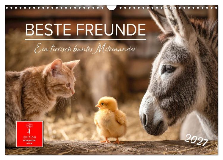 Produktbild: Beste Freunde - ein tierisch buntes Miteinander (Wandkalender 2027 DIN A3 quer), CALVENDO Monatskalender