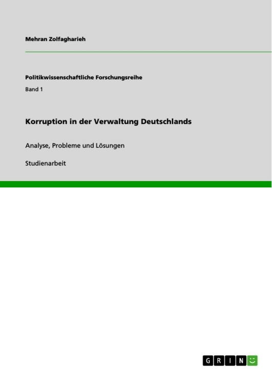 Produktbild: Korruption in der Verwaltung Deutschlands