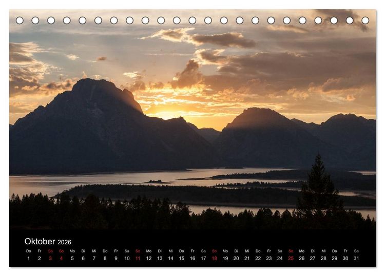 Produktbild: Wyoming & South Dakota (Tischkalender 2026 DIN A5 quer), CALVENDO Monatskalender
