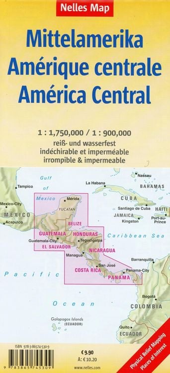 Produktbild: Nelles Map Landkarte Central America