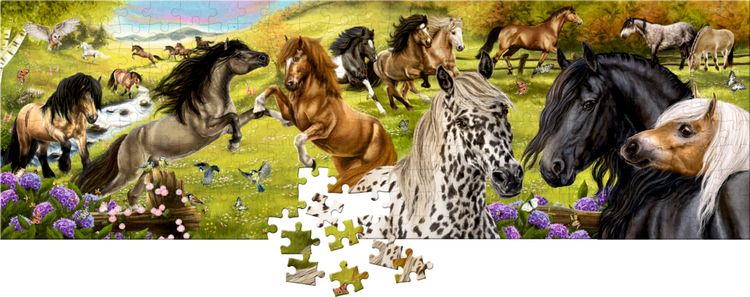 Produktbild: Panorama Puzzle Pferdefreunde