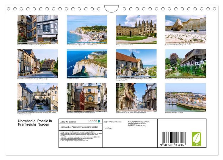 Produktbild: Normandie. Poesie in Frankreichs Norden (Wandkalender 2027 DIN A4 quer), CALVENDO Monatskalender