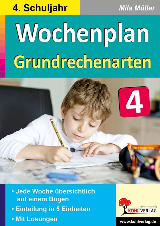 Produktbild: Wochenplan Grundrechenarten / Klasse 4