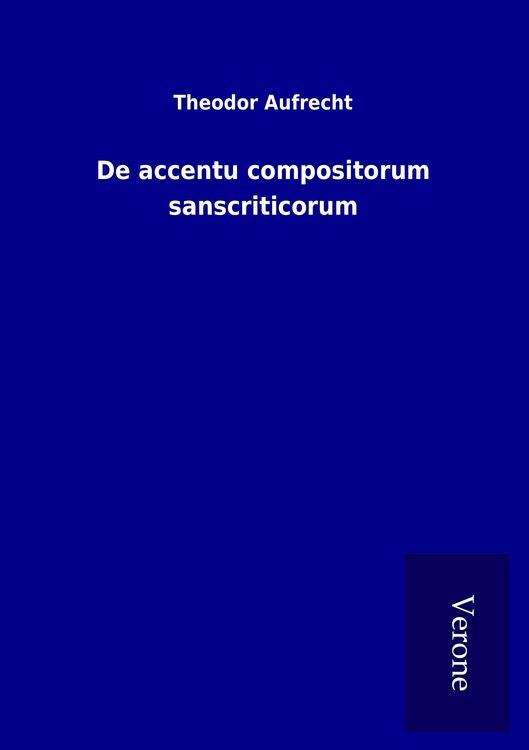 Produktbild: De accentu compositorum sanscriticorum