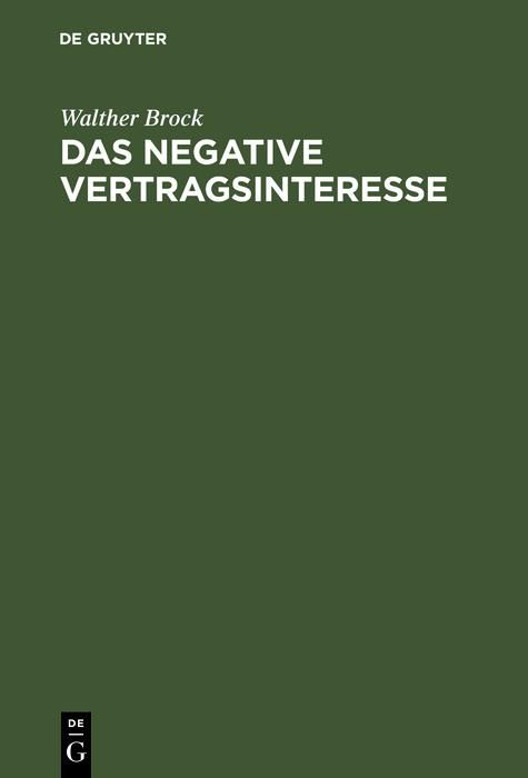 Produktbild: Das negative Vertragsinteresse