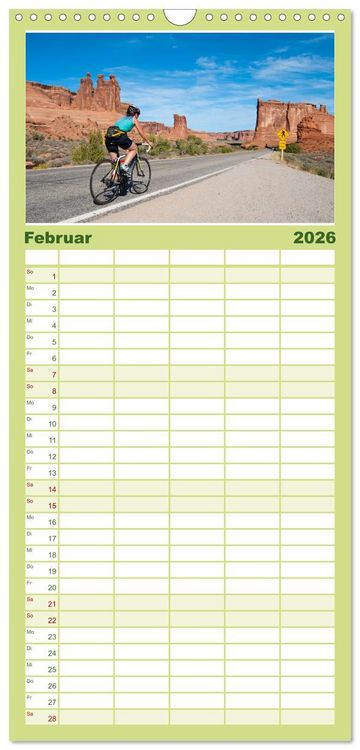Produktbild: Familienplaner 2026 - Biken - Impressionen von Rolf Dietz mit 5 Spalten (Wandkalender, 21 x 45 cm) CALVENDO