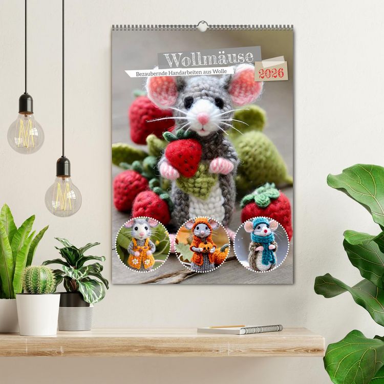 Produktbild: Wollm&auml;use (Wandkalender 2026 DIN A2 hoch), CALVENDO Monatskalender