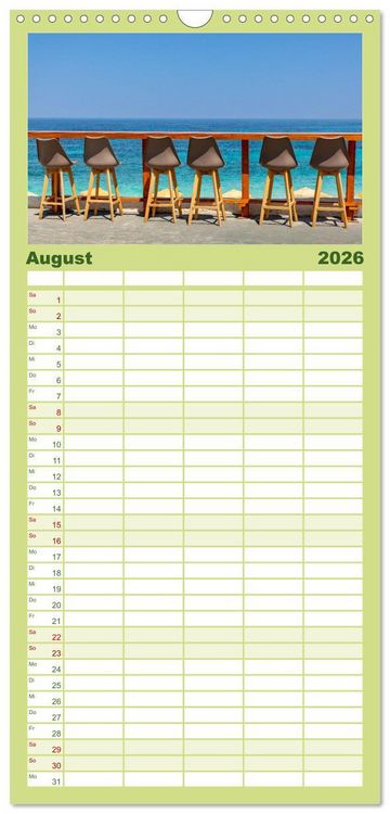 Produktbild: Familienplaner 2026 - Kefalonia Kleine Juwelen im Ionischen Meer mit 5 Spalten (Wandkalender, 21 x 45 cm) CALVENDO