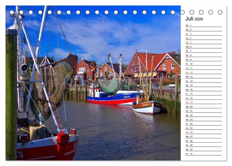 Produktbild: Neuharlingersiel - Ostfrieslands sch&ouml;nstes Hafenst&auml;dtchen (Tischkalender 2026 DIN A5 quer), CALVENDO Monatskalender