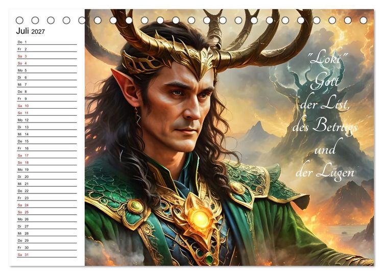 Produktbild: Unsterbliche Mythen des Nordens (Tischkalender 2027 DIN A5 quer), CALVENDO Monatskalender