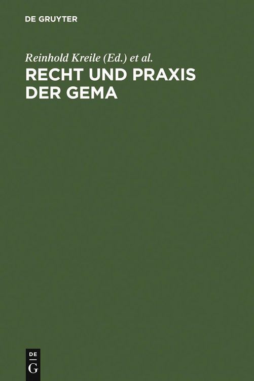 Produktbild: Recht und Praxis der GEMA