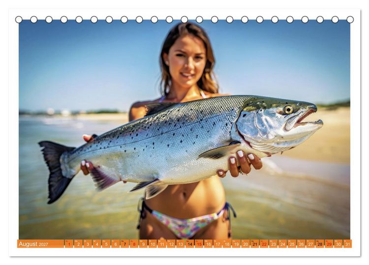 Produktbild: Sexy - Girls mit gro&szlig;en Lachsen (Tischkalender 2027 DIN A5 quer), CALVENDO Monatskalender
