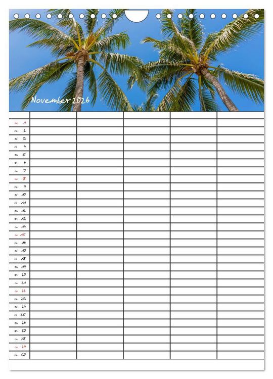Produktbild: Idyllisches Florida / Familienplaner (Wandkalender 2026 DIN A4 hoch), CALVENDO Monatskalender