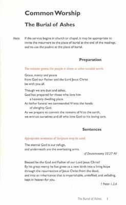 Produktbild: Common Worship: Burial of Ashes Card