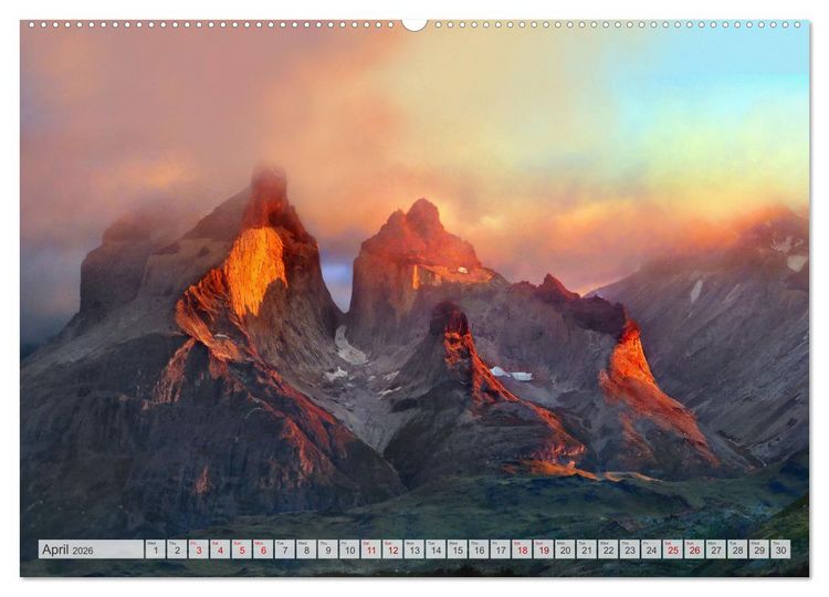 Produktbild: Patagonia, Argentina and Chile National Parks (High Quality Premium Wall Calendar 2026 DIN A2 landscape),CALVENDO 12 Month Wall Calendar