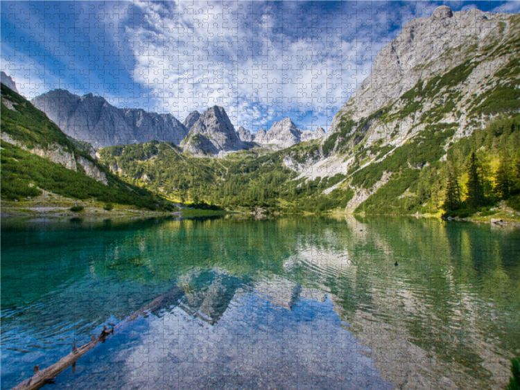 Produktbild: CALVENDO Puzzle Ufer des Seebensees | 1000 Teile Lege-Gr&ouml;&szlig;e 64x48cm Foto-Puzzle f&uuml;r gl&uuml;ckliche Stunden