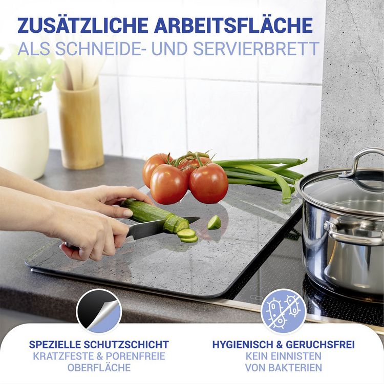 Produktbild: Herdabdeckplatte Universal Mod. Beton, 2er Set, f&uuml;r alle Herdarten geeignet