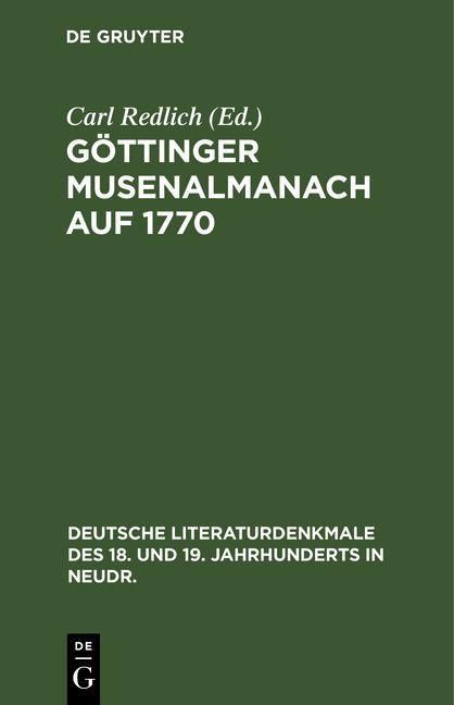 Produktbild: G&ouml;ttinger Musenalmanach auf 1770