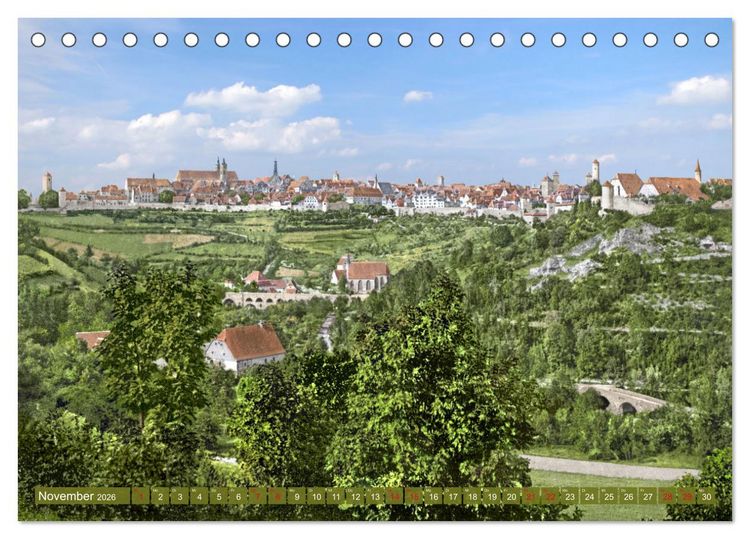 Produktbild: Rothenburg ob der Tauber um das Jahr 1900 &ndash; Fotos neu koloriert (Tischkalender 2026 DIN A5 quer), CALVENDO Monatskalender