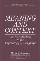 Produktbild: Meaning and Context
