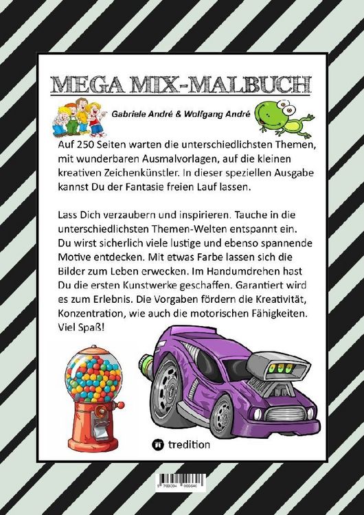 Produktbild: Mix Mega Malbuch - Lustige Ausmalmotive - Figuren - Tiere - Fahrzeuge - Kuchen - Fr&uuml;chte - H&auml;user - Pflanzen