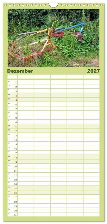 Produktbild: Familienplaner 2027 - Landmaschinen im Dornr&ouml;schenschlaf mit 5 Spalten (Wandkalender, 21 x 45 cm) CALVENDO