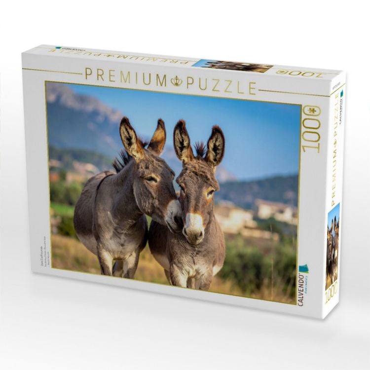 Produktbild: CALVENDO Puzzle Zwei Eselfreunde | 1000 Teile Lege-Gr&ouml;&szlig;e 64x48cm Foto-Puzzle f&uuml;r gl&uuml;ckliche Stunden