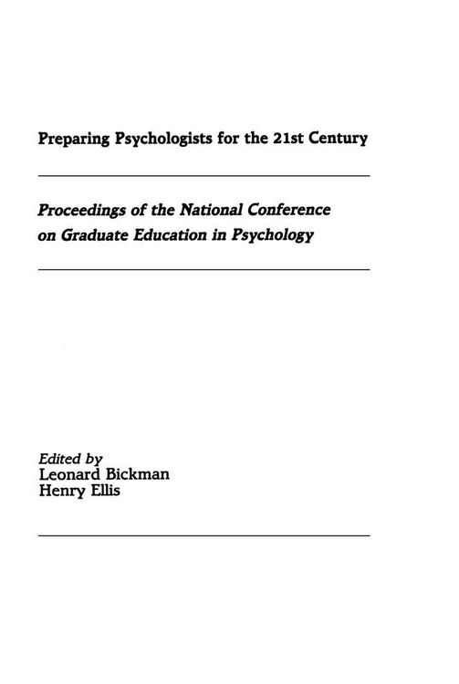 Produktbild: Preparing Psychologists for the 21st Century