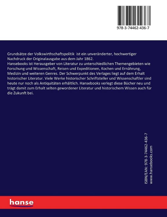 Produktbild: Grunds&auml;tze der Volkswirthschaftspolitik