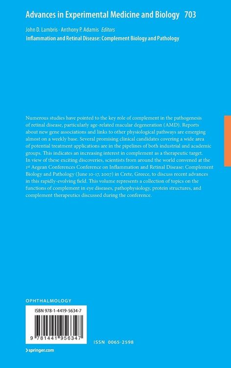 Produktbild: Inflammation and Retinal Disease: Complement Biology and Pathology