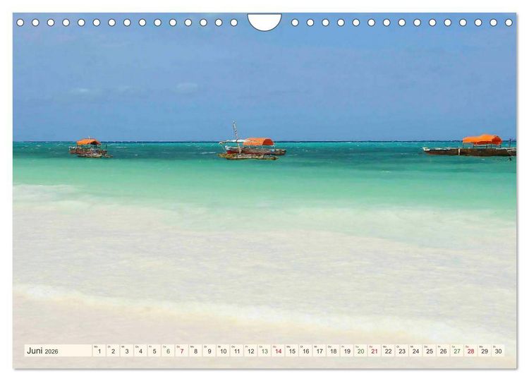 Produktbild: Ostafrikas Traumlandschaften. Kenia - Tansania - Sansibar - &Auml;thiopien (Wandkalender 2026 DIN A4 quer), CALVENDO Monatskalender