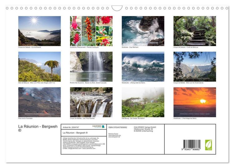 Produktbild: La R&eacute;union - Bergweh &reg; (Wandkalender 2026 DIN A3 quer), CALVENDO Monatskalender