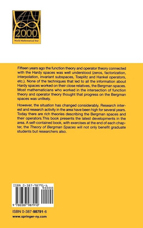 Produktbild: Theory of Bergman Spaces