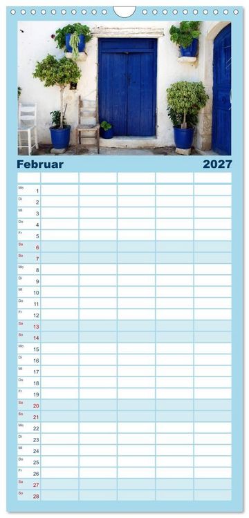Produktbild: Familienplaner 2027 - Kreta - Griechischer Inseltraum mit 5 Spalten (Wandkalender, 21 x 45 cm) CALVENDO