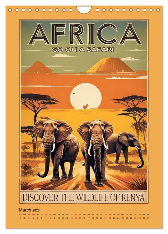 Produktbild: World Travel Posters - Nostalgic Trip Around the Globe (Wall Calendar 2026 DIN A4 portrait), CALVENDO 12 Month Wall Calendar