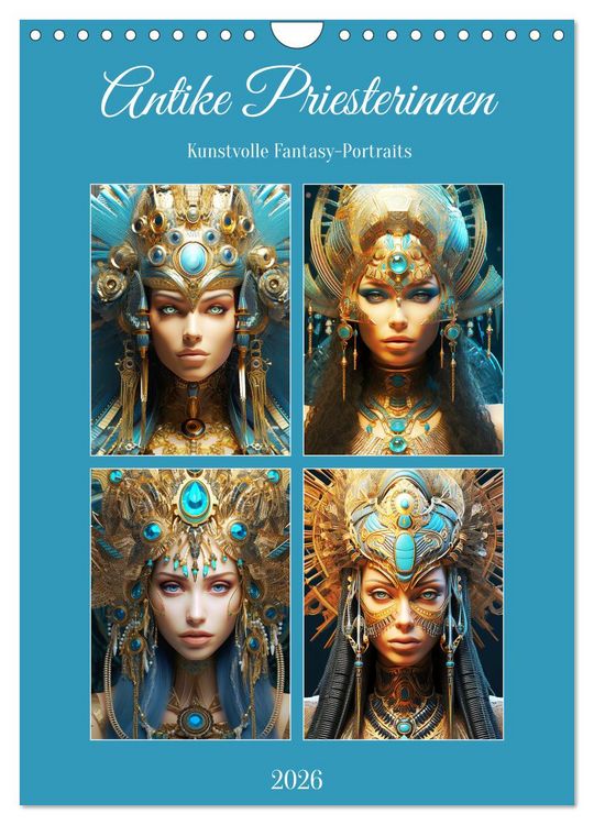 Produktbild: Antike Priesterinnen. Kunstvolle Fantasy-Portraits (Wandkalender 2026 DIN A4 hoch), CALVENDO Monatskalender