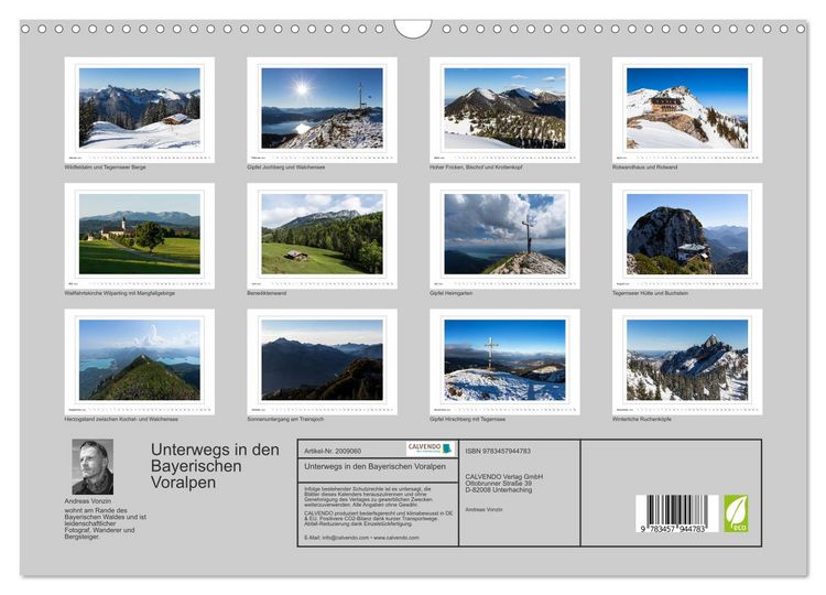 Produktbild: Unterwegs in den Bayerischen Voralpen (Wandkalender 2026 DIN A3 quer), CALVENDO Monatskalender
