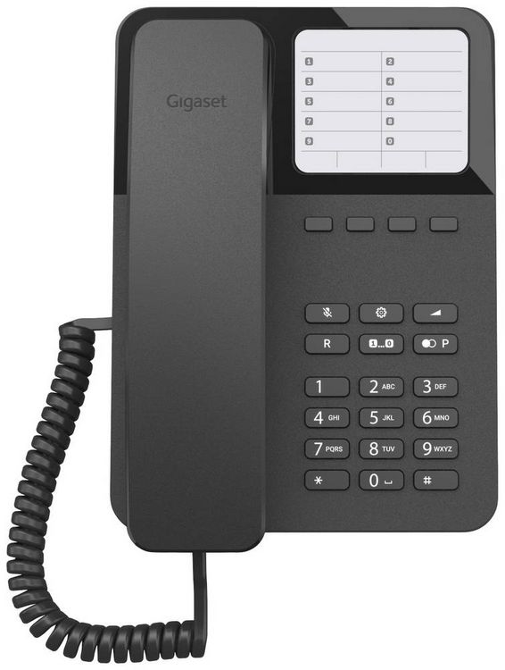 Produktbild: Gigaset DESK 400 Schnurgebundenes Telefon, analog f&uuml;r H&ouml;rger&auml;te kompatibel kein Display Schwarz