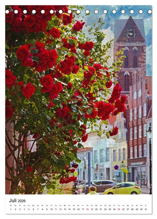 Produktbild: Hansestadt Wismar - Aquarellansichten der Perle des Nordens (Tischkalender 2026 DIN A5 hoch), CALVENDO Monatskalender