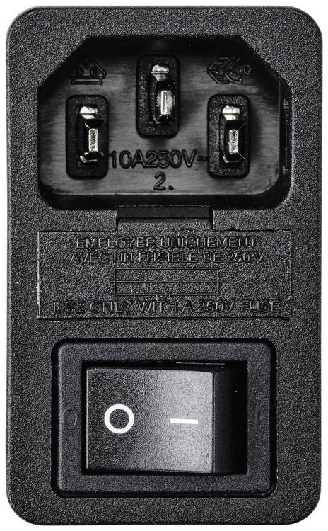 Produktbild: TRU COMPONENTS TC-10088420 Kaltger&auml;te-Steckverbinder C14 Stecker, Einbau vertikal Gesamtpolzahl: 3 10 A Schwarz 1 St.